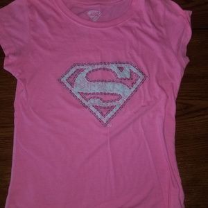 Hot Pink Supergirl girls tshirt